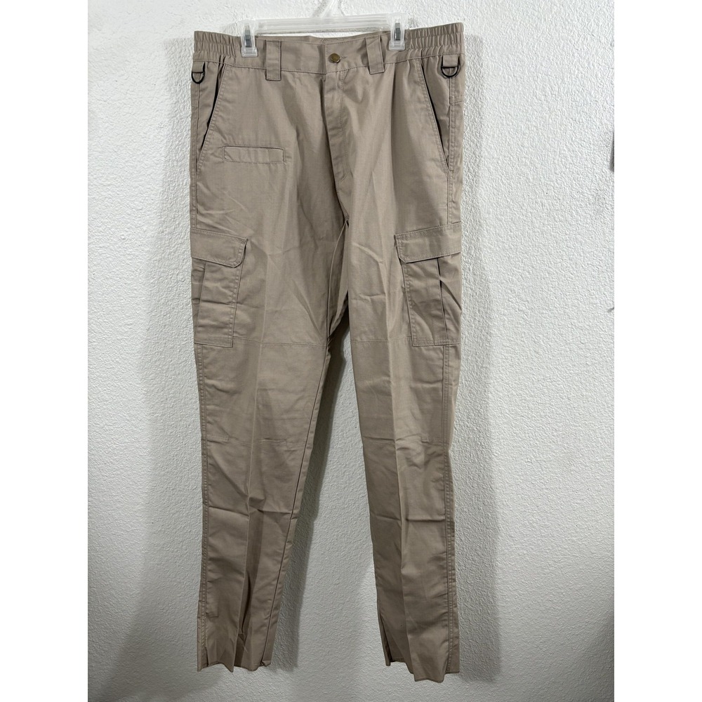 Galls Tac Force Tactical Pants Mens‎ 36 Khaki Ripstop Cargo Open Bottom TR2597